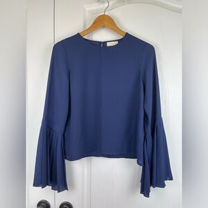 Sophie Rue Blouse Size XS Pleated Bell Sleeve Office Workwear Long Sleeve